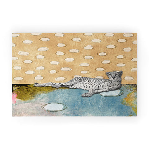 Natalie Baca Abstract Cheetah Welcome Mat