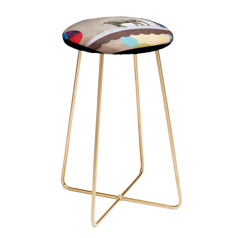 Natalie Baca Abstract Circus Elephant Counter Stool