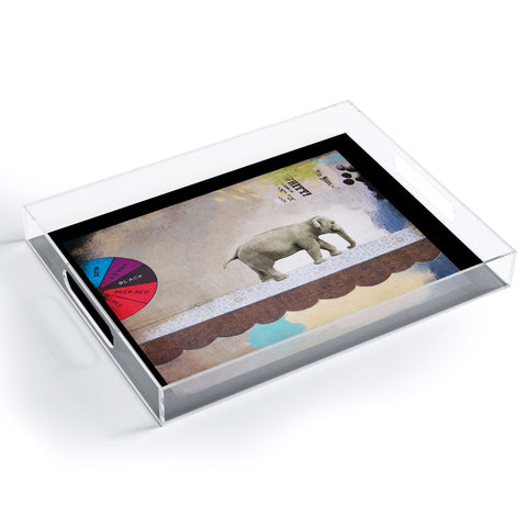 Natalie Baca Abstract Circus Elephant Acrylic Tray