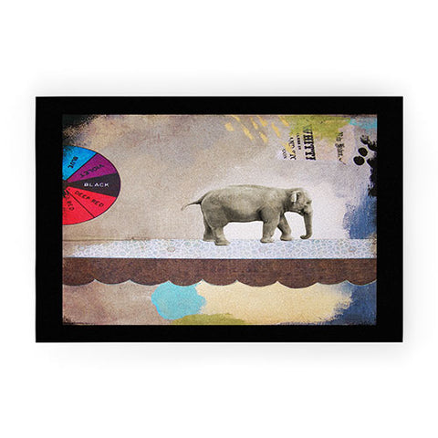 Natalie Baca Abstract Circus Elephant Welcome Mat