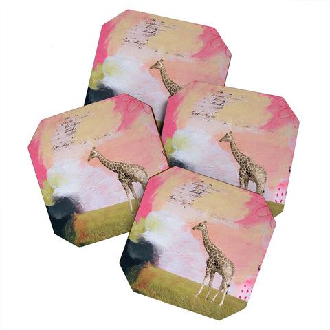 Natalie Baca Abstract Giraffe Coaster Set