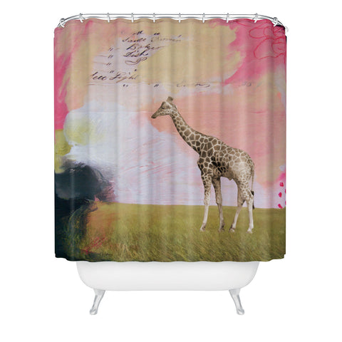 Natalie Baca Abstract Giraffe Shower Curtain