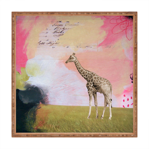 Natalie Baca Abstract Giraffe Square Tray