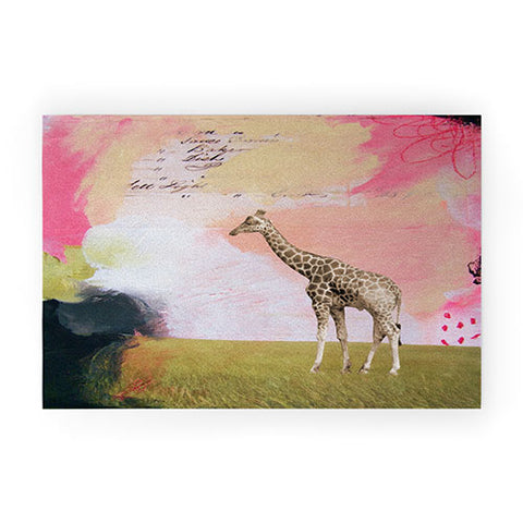 Natalie Baca Abstract Giraffe Welcome Mat