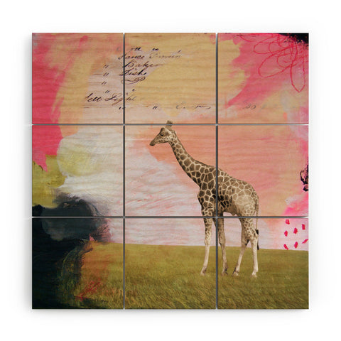 Natalie Baca Abstract Giraffe Wood Wall Mural