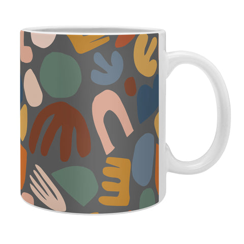 Natalie Baca Abstract Shapes Gray Coffee Mug