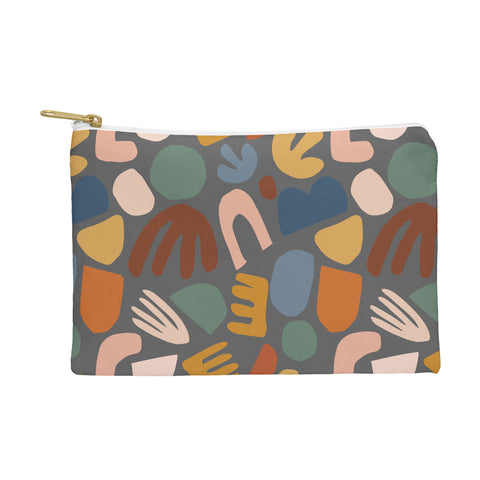 Natalie Baca Abstract Shapes Gray Pouch