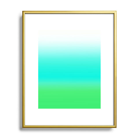 Natalie Baca Aquamarine Ombre Metal Framed Art Print