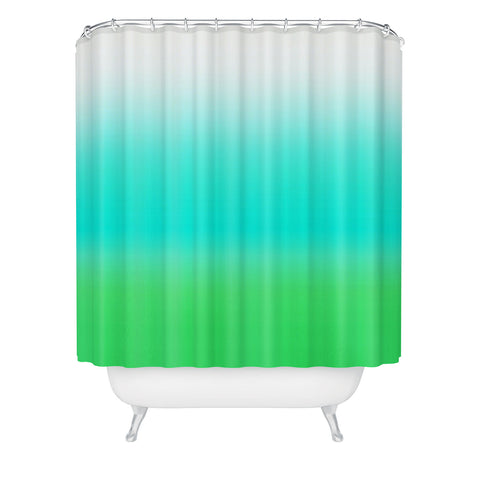 Natalie Baca Aquamarine Ombre Shower Curtain