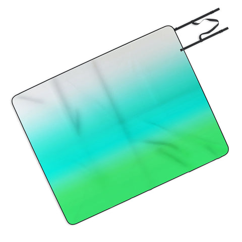 Natalie Baca Aquamarine Ombre Picnic Blanket