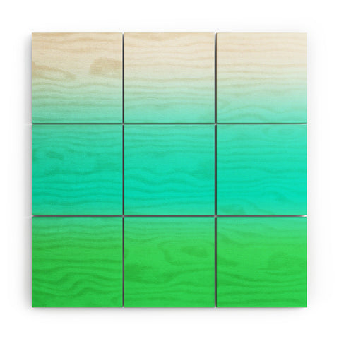 Natalie Baca Aquamarine Ombre Wood Wall Mural