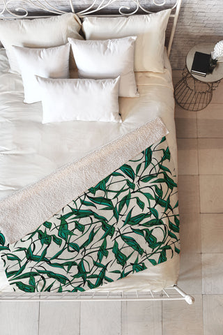 Natalie Baca Bamboo Leaf Fleece Throw Blanket