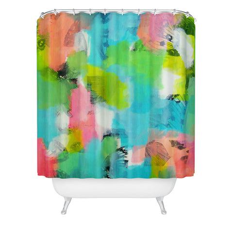 Natalie Baca Butterflies And Rainbows Shower Curtain