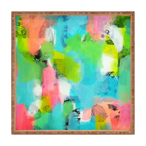 Natalie Baca Butterflies And Rainbows Square Tray