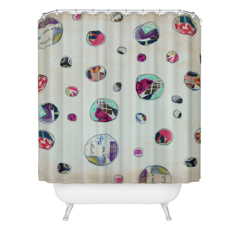 Natalie Baca Circles At Play Shower Curtain