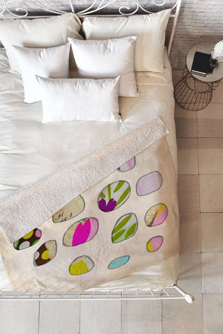 Natalie Baca Circles In Spring Fleece Throw Blanket