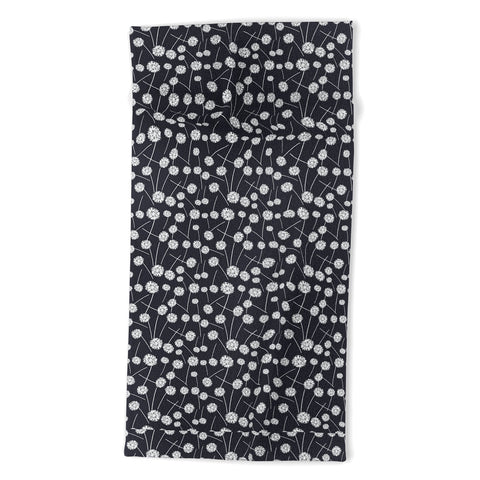 Natalie Baca Dandelion Navy Beach Towel