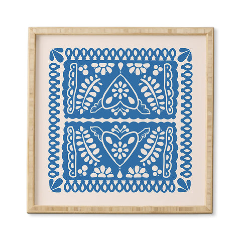 Natalie Baca Fiesta de Corazon in Blue Framed Wall Art