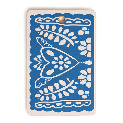Natalie Baca Fiesta de Corazon in Blue Cutting Board Rectangle