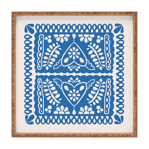 Natalie Baca Fiesta de Corazon in Blue Square Tray