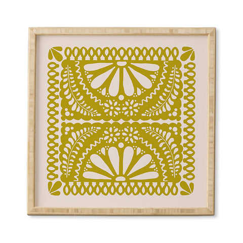 Natalie Baca Fiesta De Flores In Olive Framed Wall Art