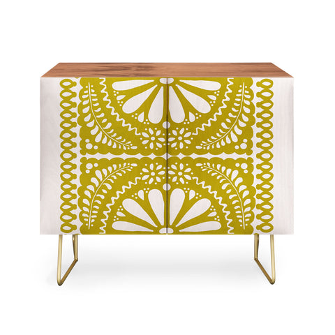 Natalie Baca Fiesta De Flores In Olive Credenza