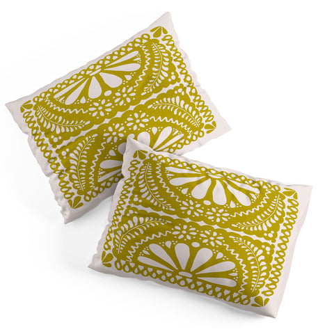 Natalie Baca Fiesta De Flores In Olive Pillow Shams