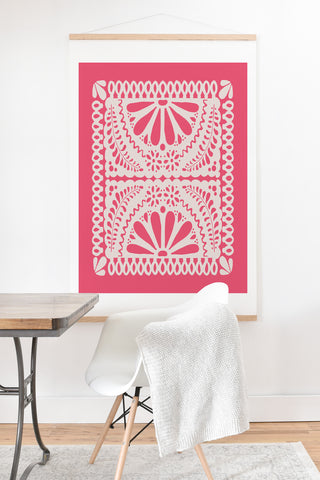Natalie Baca Fiesta De Flores in Pink Art Print And Hanger