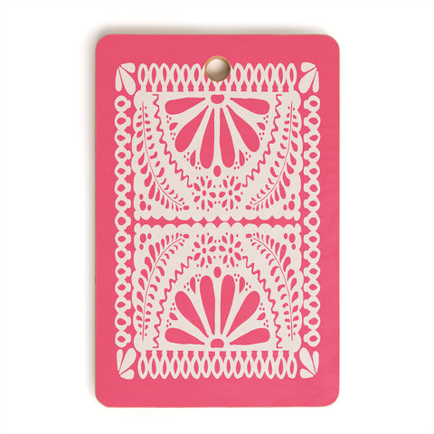 Natalie Baca Fiesta De Flores in Pink Cutting Board Rectangle