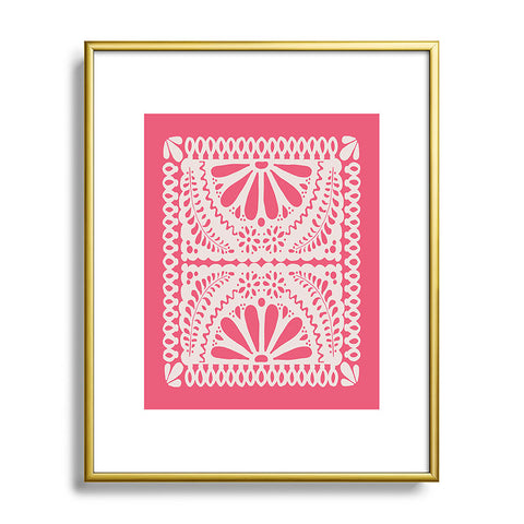 Natalie Baca Fiesta De Flores in Pink Metal Framed Art Print
