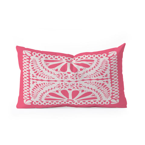Natalie Baca Fiesta De Flores in Pink Oblong Throw Pillow
