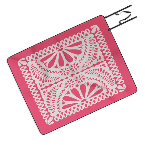 Natalie Baca Fiesta De Flores in Pink Picnic Blanket