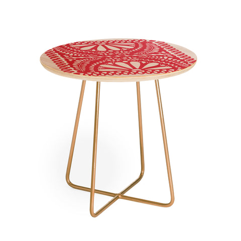 Natalie Baca Fiesta De Flores In Red Round Side Table