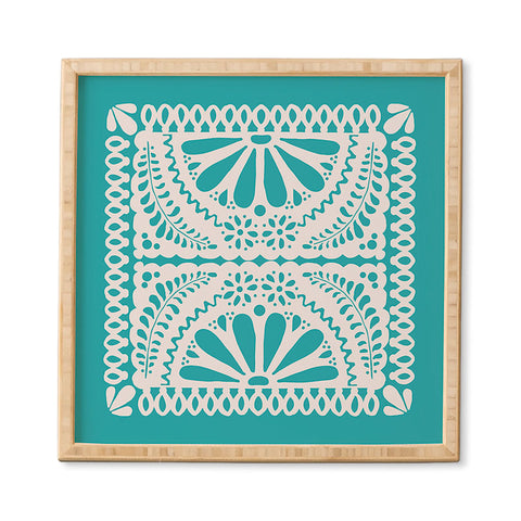 Natalie Baca Fiesta De Flores in Turquoise Framed Wall Art