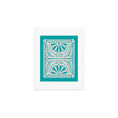 Natalie Baca Fiesta De Flores in Turquoise Art Print