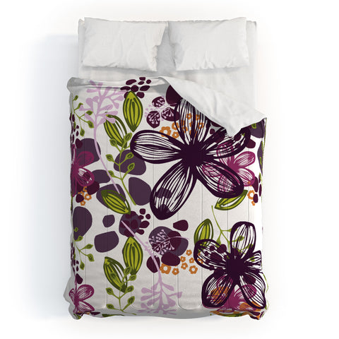 Natalie Baca Floral In Plum Comforter