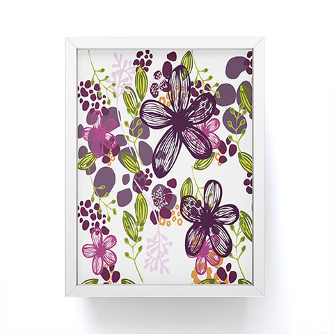 Natalie Baca Floral In Plum Framed Mini Art Print