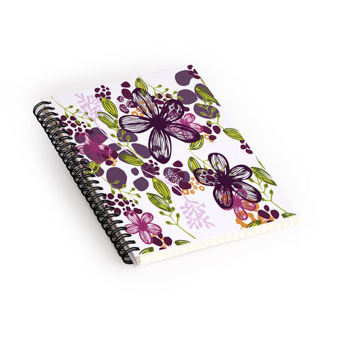 Natalie Baca Floral In Plum Spiral Notebook