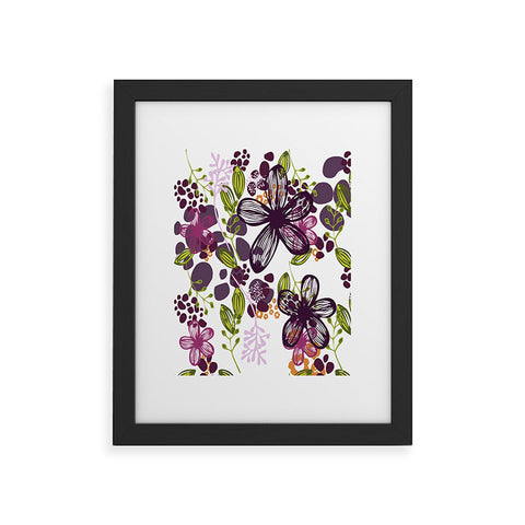 Natalie Baca Floral In Plum Framed Art Print