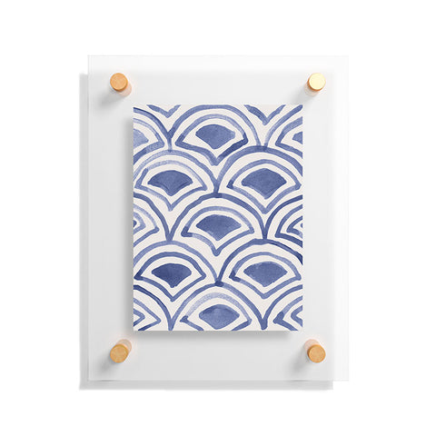Natalie Baca GeoWave Pattern Indigo Floating Acrylic Print