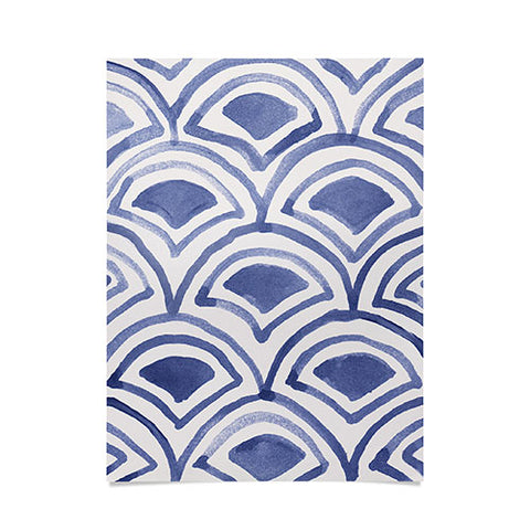 Natalie Baca GeoWave Pattern Indigo Poster