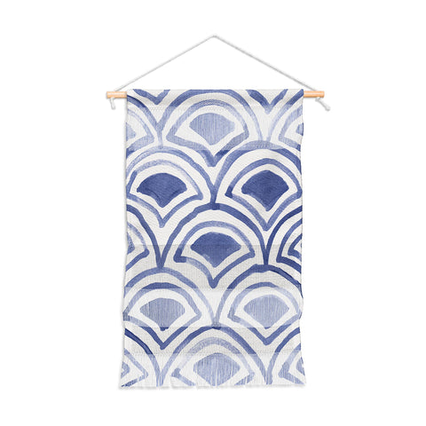 Natalie Baca GeoWave Pattern Indigo Wall Hanging Portrait