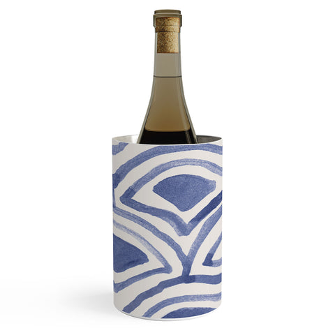 Natalie Baca GeoWave Pattern Indigo Wine Chiller