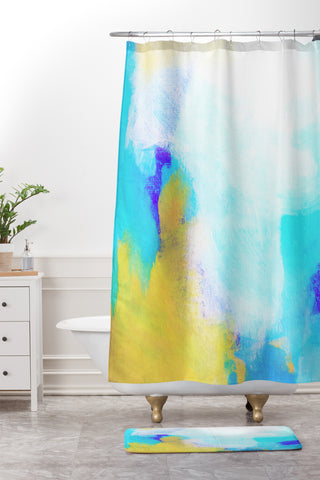 Natalie Baca Harborside Shower Curtain And Mat