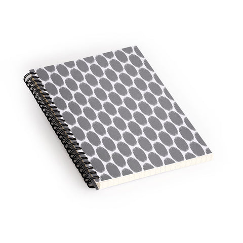 Natalie Baca Ikat Ovals Gray Spiral Notebook