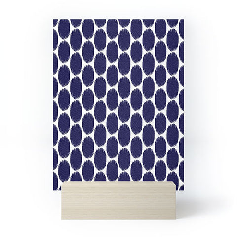 Natalie Baca Ikat Ovals Navy Mini Art Print