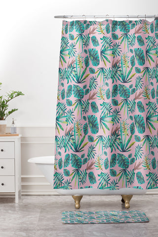 Natalie Baca Jungle Oh Shower Curtain And Mat