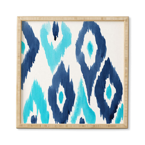 Natalie Baca Malibu Blue Ikat Framed Wall Art