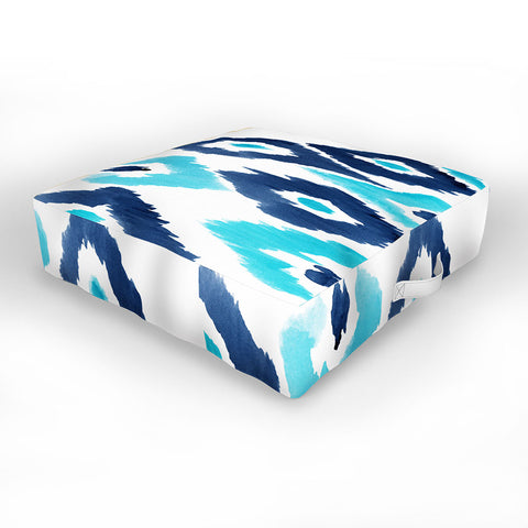 Natalie Baca Malibu Blue Ikat Outdoor Floor Cushion