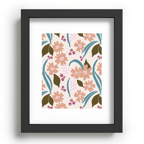 Natalie Baca March Flowers Peach Recessed Framing Rectangle